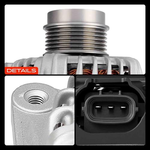 A-Premium Alternator Compatible with Hyundai Elantra 2013, Elantra Coupe/Elantra GT 2013 & Kia Soul 2012-2016, Forte/Rondo 2014-2016, 1.8L 2.0L, 12V 120A 6-Groove Decoupler Pulley CW, 3 Pins by A-Premium - Image 9
