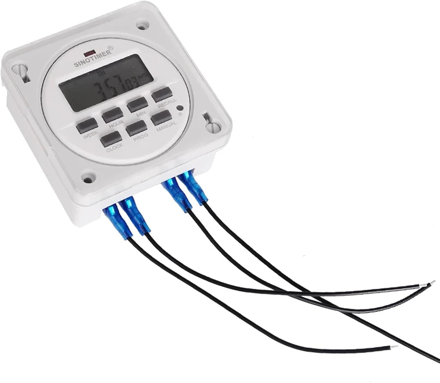 12/24 Format 12V DC Timer Switch 7 Days 24hr Programmable Time Relay Clock Controller Panel Mounted with Countdown Off Function(12V Timer)