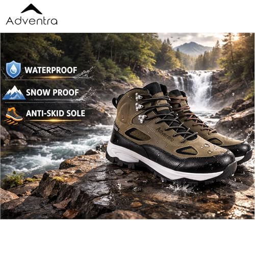 Image of Men Waterproof Trekking Shoes | Mid-High Ankle | Removable Cushion Insole | 4mm Lug Sole | All Weather, Uneven Terrain & Light Rain Hikes | ET1105