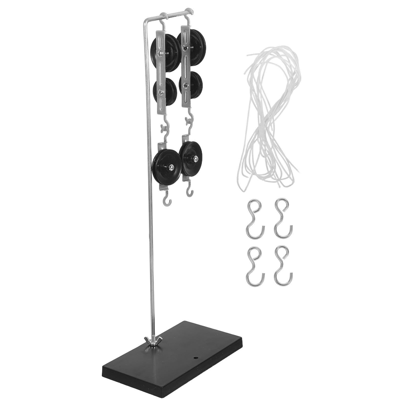 PRETYZOOM 4 Set Esperimenti con Pulegge Galvanizzate Kit Pulegge Singolo Supporto Robusto per Laboratori Scolastici e Dimostrazioni Scientifiche
