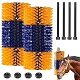 2 Pcs Livestock Scratch Brush 20 x 7.9 Inch, Horse Scratching Post, Goat Brush, Soft Cow Scratcher, Full Massage Brush Kit, Massage Brush for Cows, Goats, Horses, Deer