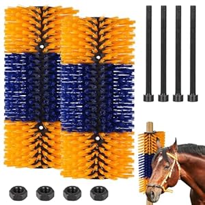 2 Pcs Livestock Scratch Brush 20 x 7.9 Inch, Horse Scratching Post, Goat Brush, Soft Cow Scratcher, Full Massage Brush Kit, Massage Brush for Cows, Goats, Horses, Deer