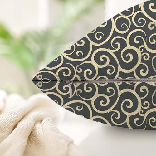 Housse de coussin 60x60 aspect lin marron foncé avec impression double face de qualité - 5