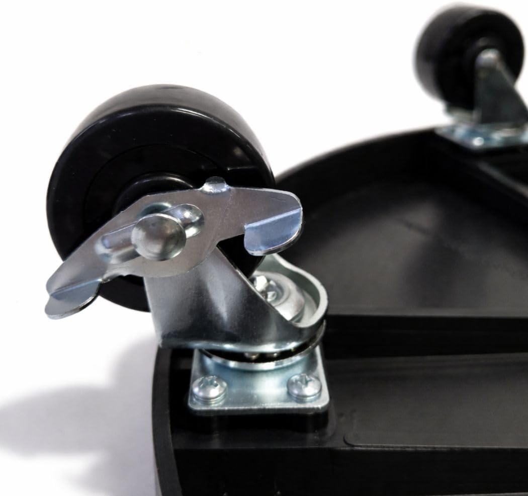 12" Rolling Plant Caddy with Wheels, Heavy Duty Plant Pot Stand with Casters & Locking Wheel, Indoor Outdoor Planter Base for Pots, Round Plant Tray, Black