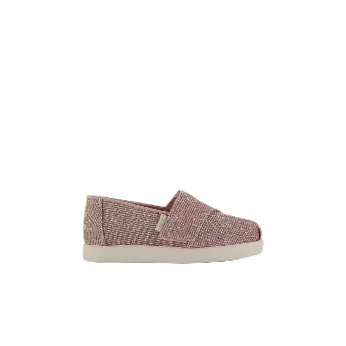 TOMS Toddler Girl's Alpargata Classic Espadrille Loafer Flat, Pale Rose Glitter Corduroy, 9 UK