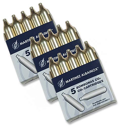 Albainox, 15 bombonas CO2, 12 gr. para Pistolas y carabinas