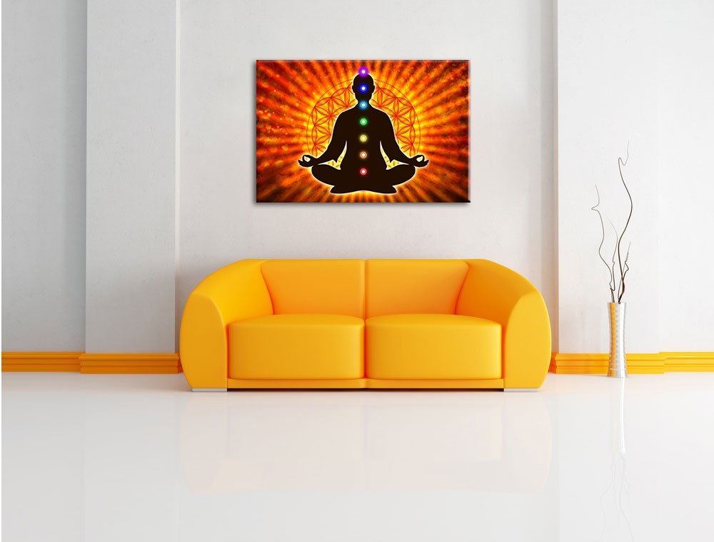 Quadro Su Tela Pixxprint 'Chakra Elemente Energia' 100x70 Cm - Stampa Artistica Made In Germany