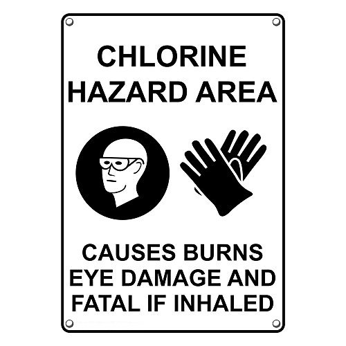 Weatherproof Plastic Vertical Chlorine Hazard Area Causes Sign with