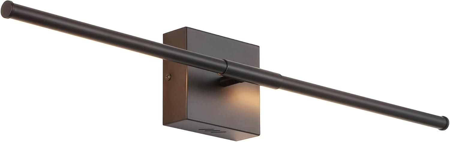 JONATHAN Y JYL7022C Makena 28" Dimmable Integrated LED Modern Metal Wall Sconce Minimalistic Contemporary 3000K 10W Bulbs Entryway Lobby Kitchen Bathroom Bedroom Living Room Hallway, Black