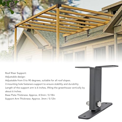 3 piezas de soporte ajustable para vigas de techo, elevación de 6 pulgadas, soporte de acero inoxidable para techo con 3 orificios de montaje para pérgola miniatura 7