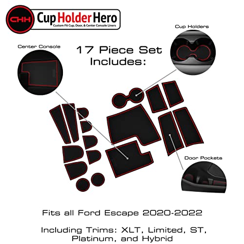 Ford Escape 2020-2021 inserts antidérapants porte-gobelets et console