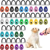 Lawei 30 Pcs Dog Training Clicker with Wrist Strap, 14 Color Pet Training Clickers for Dogs Cats Birds Horses, Durable Animal Behavior Trainer Clicker Kit for Obedience and Positive Reinforcement