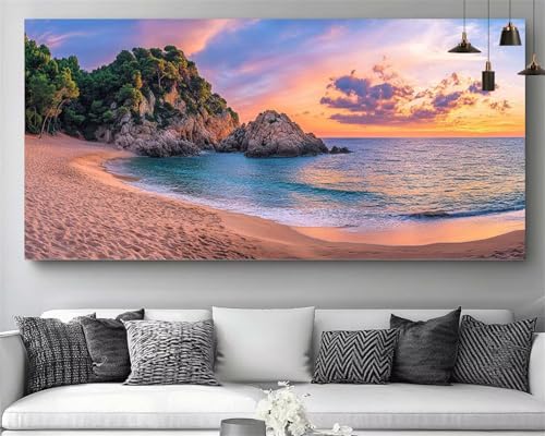 Diamond painting XXL 80x160cm motif plage et mer pour adultes
