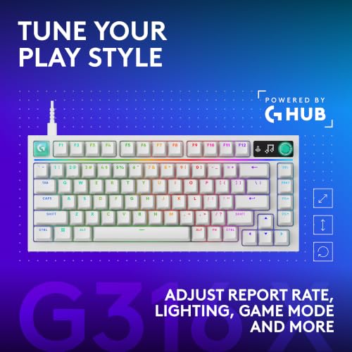 Logitech G316 X 75 Gaming Keyboard, Tactile Switches - White - image 9