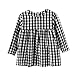 BOBORA Little Kids Baby Girls Long Sleeve Dress White and Black Plaid Tunic Dress