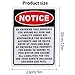Not Responsible for Accidents or Injuries Sign, 23x30cm/9x12in Aluminum Warning Sign with Mounting Holes Weatherproof Property Notice for Safety Liability Disclaimer