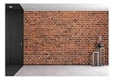 wall26 - Grunge Red Brick Wall Background with Copy Space - Removable Wall Mural | Self-Adhesive Large Wallpaper - 100x144 inches