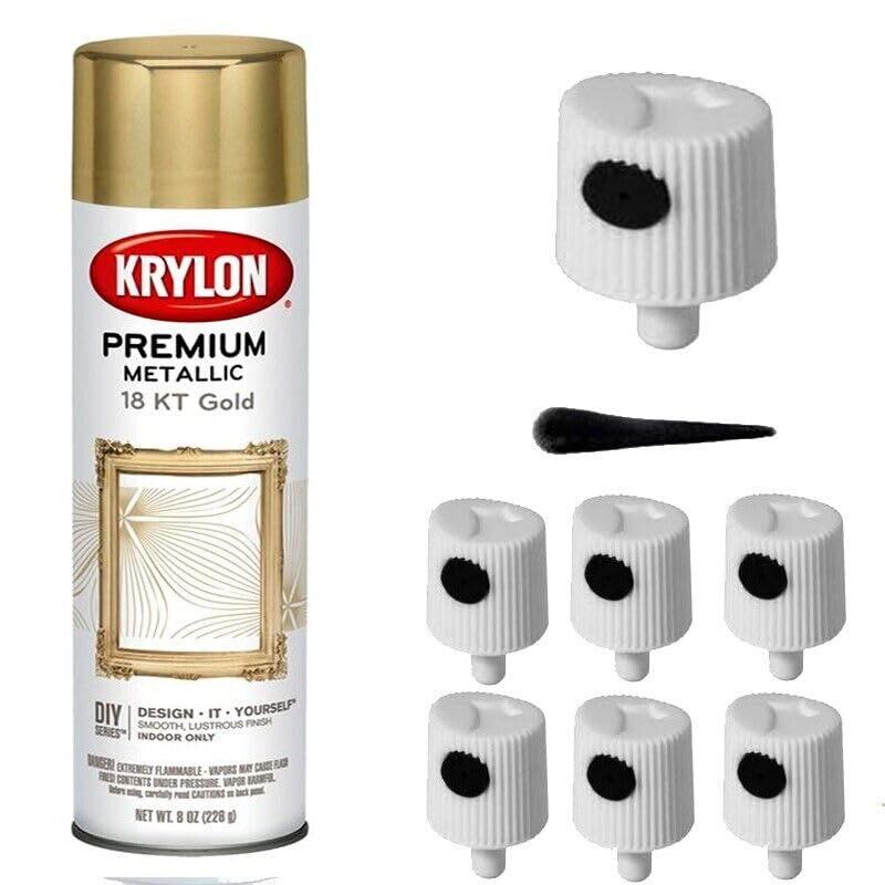 Spray Paint Caps for Krylon Gold Premium Spray Paint, (6) Pack OEM Direct Fitment Caps