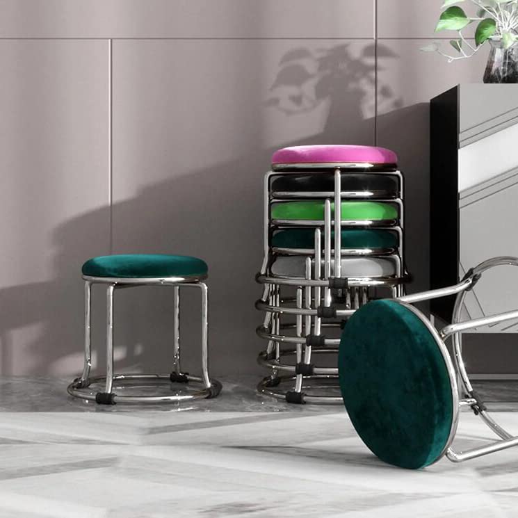 Tabourets empilables YangRy | Tabouret rond bas en flanelle 33 cm - 6