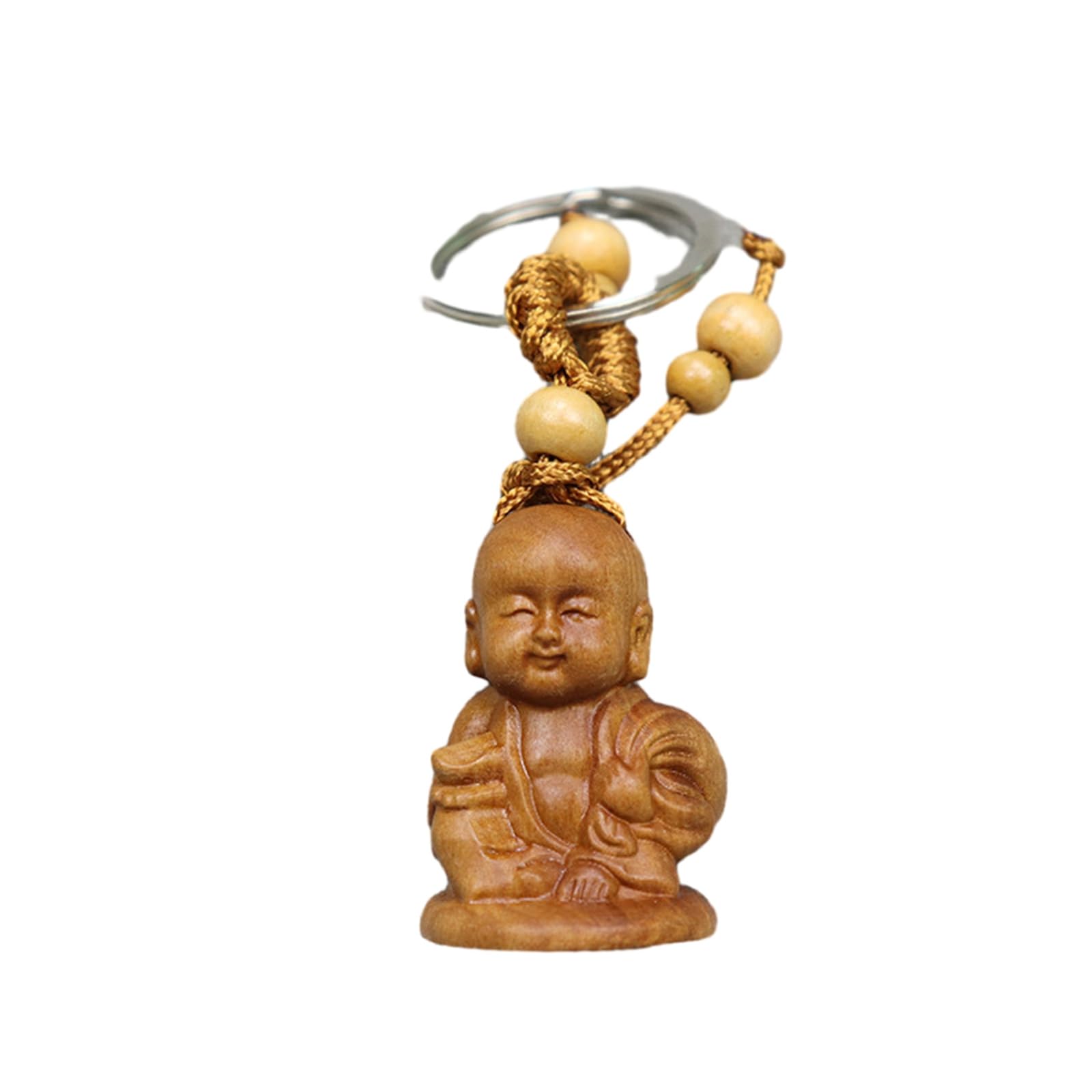 Xjdzineq Fengs Shui Peach Wood Buddhas Pendant Keychain Chain Buddhas Statue Long Lasting Symbolizes Auspiciousness Unique Keychain