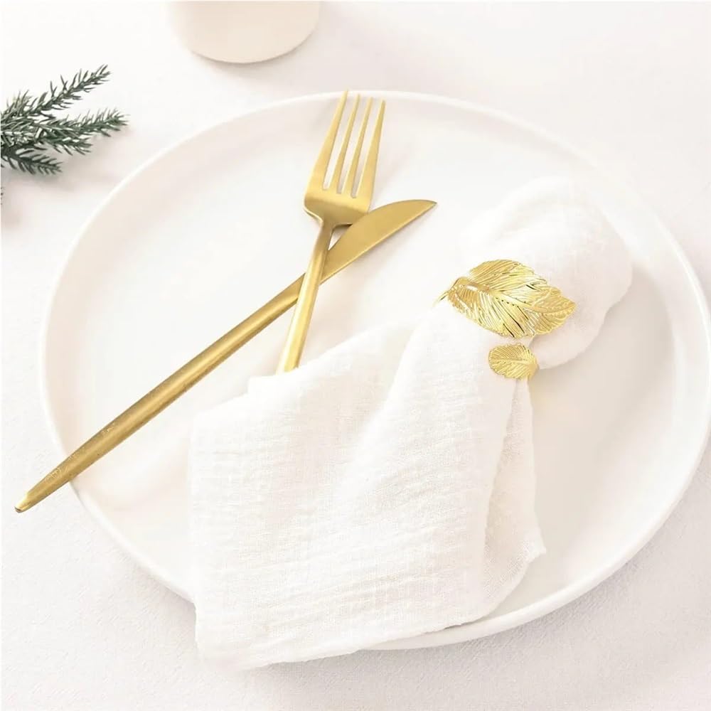 Napkins, 6pcs Gauze For Wedding Decor Everyday Use Dinner Tea Towel Table Village Christmas Napkin(White)