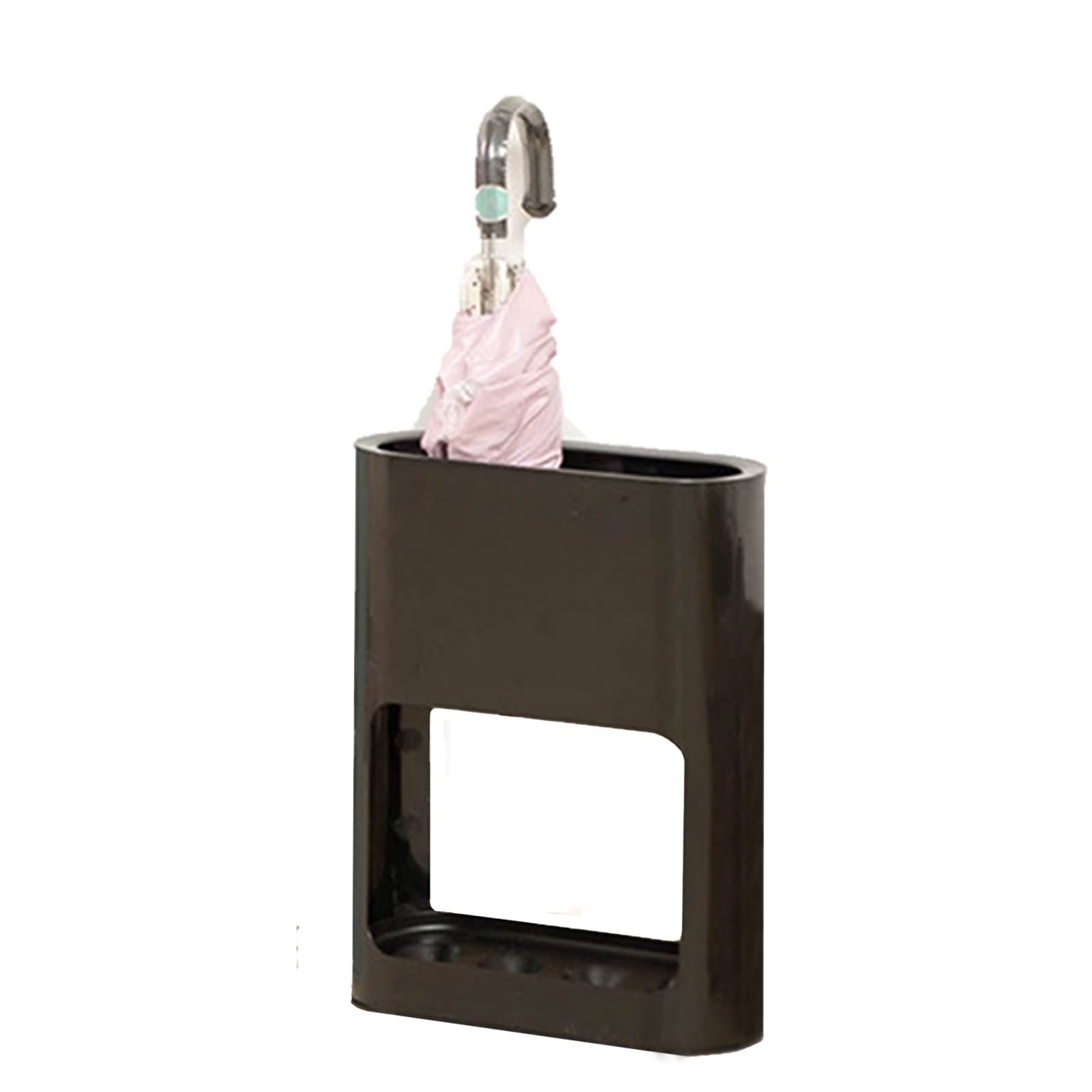 Porte-parapluies rectangulaire noir avec bac amovible pour maison