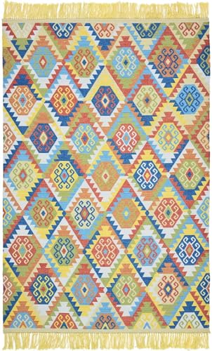 Image of Printed Rug Soft Floor Carpets with Anti Slip Backing for Living Room | Bedroom | Kids Room (Green Multi, 3x5 Feet)