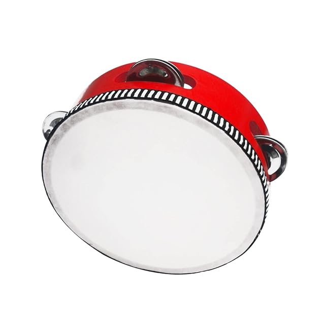 Hand Held Drum Percussion Hand Drum Musical Percussion Instrument Traditional Tambourine for Party Dancing Concert Kids and Adults