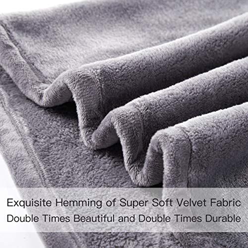 Surii Home Luxury Microfiber Flannel Blanket, Super Soft, Warm, Cozy, Fluffy, And Breathable, Perfect Throws For Bed, Couch, Sofa, For All Season Use. 350Gsm Travel Size 50X60 Inches(Grey) #TOP2