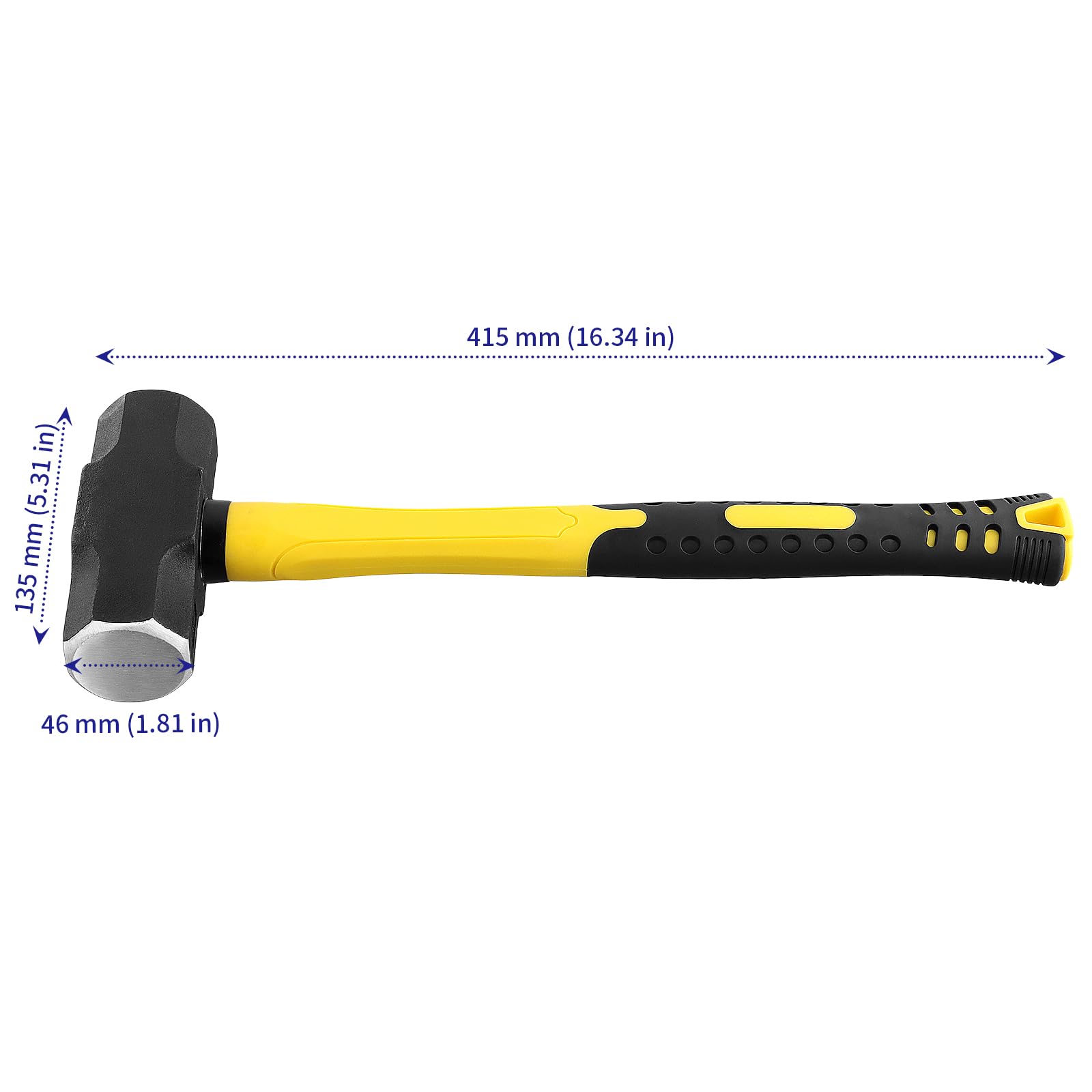 SOUJAP Mini-Stahl-Vorschlaghammer, Klumpenhammer mit Griff für Landschaftsbau, Heimdekoration, 1,8 kg, 2 Stück
