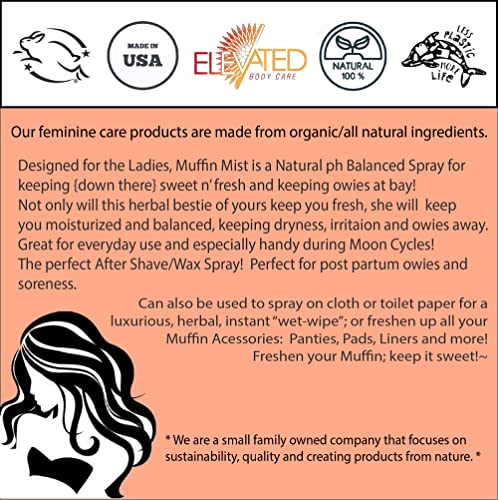 Elevated Muffin Mist – Organic Natural Feminine Spray | Yoni Oil | 5 Scents | Vegan - Herbal | Postpartum | Perineal Spray | Soothe Vaginal Dryness, Itch, Soreness, Odor | Rose Vanilla 2-Pack #TOP4