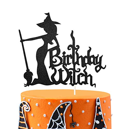 Birthday Witch Cake Topper, Witch Cake Topper, Happy Birthday Witch Decor For Girl’s Birthday Halloween Party Decoration Supplies #TOP8