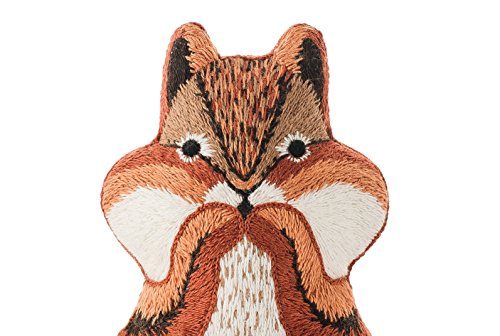 Image of Kiriki Press DIY Embroidery Doll Kit - 3 Skill Levels - Beginner to Advanced - Screen Printed Pattern Embroidered Kit (Chipmunk - Level 3)