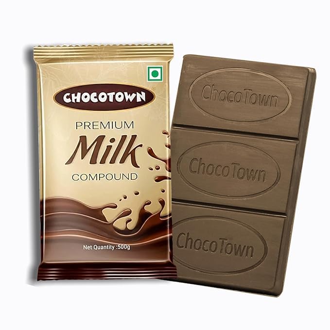 Image of Choco Town Choco Compound Slab | Chocolate Bar For Making Cakes & Cookies - 500g (White 1)