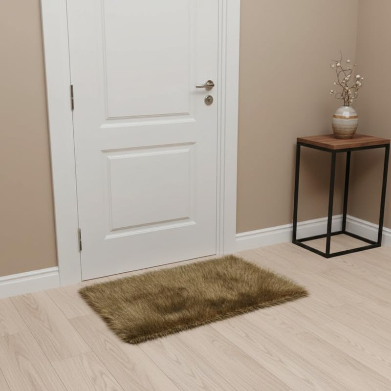 Soft Faux Fur Runner – 2' x 2.5' Feet (24x30 inch - AnimelFur) Plush Decorative Floor Mat & 2 inch Pile for Kids Room, Sofa Side & Home Interior-image-14