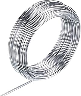 Aluminum Wire, Anezus 3mm 50FT Bendable Metal Wire Sculpting Aluminum Wire for Jewelry Making Crafts Beading Floral (Silver, 3 mm Thickness)