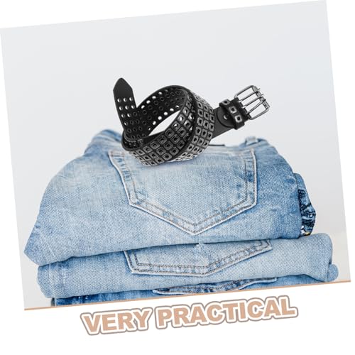 Men and Women Punk Style Grommet Belt Artificial Leather with Unique Hollow Design for Comfortable Wear and Enhanced Breathability Warm Weather3
