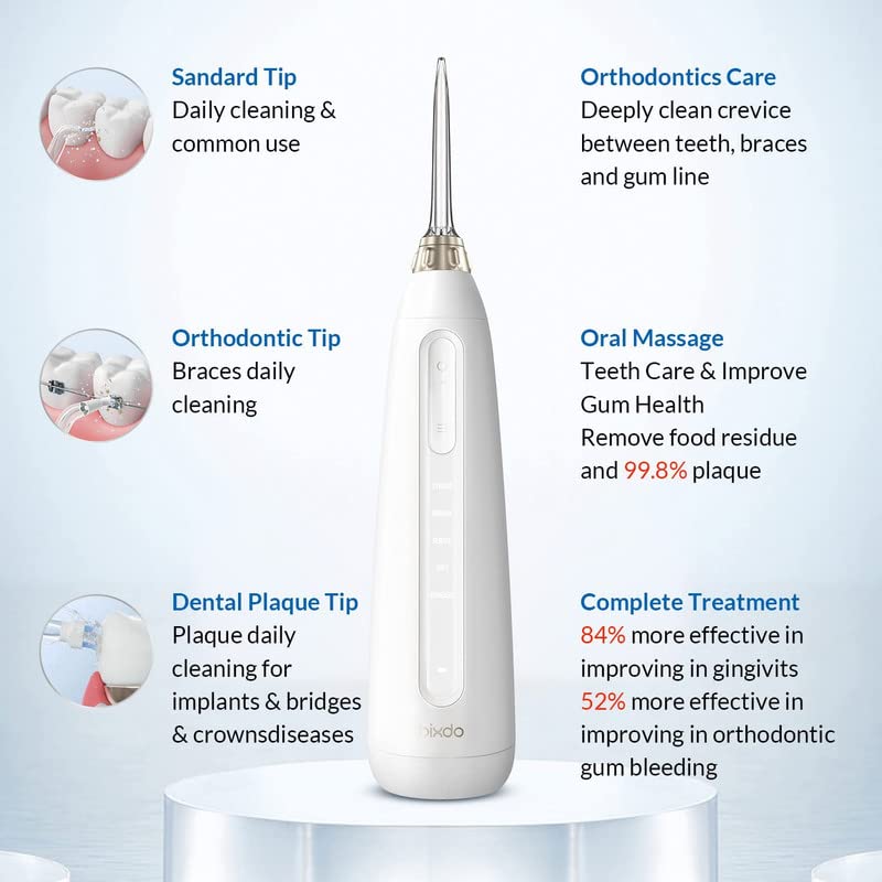Image of P50 Premium Smart Water Flosser for Teeth Cordless Easy Cleaning 180ml Tank Magnetic Jet 5 Modes BPA Free IPX7 Pouch with 4 Nozzles Teeth Cleaner for Braces Implants Prevent Plaque Nice Gifts