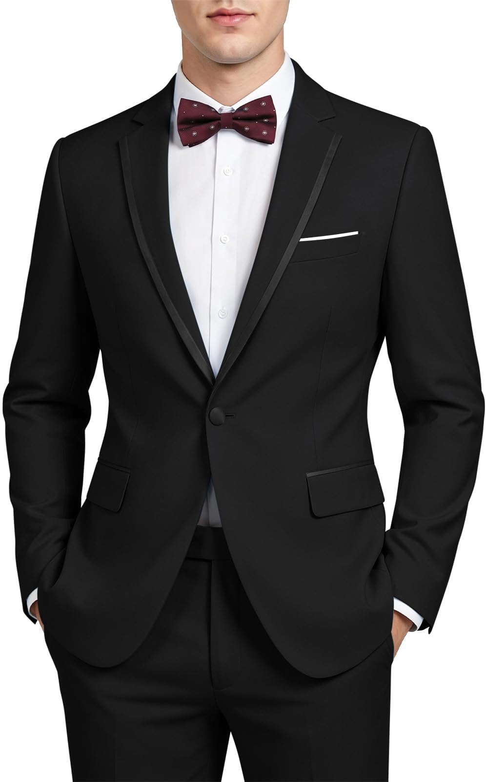 Men's 2 Piece Suit One Button Slim Fit Formal Wedding Prom Tuxedo Suits Blazer Pants