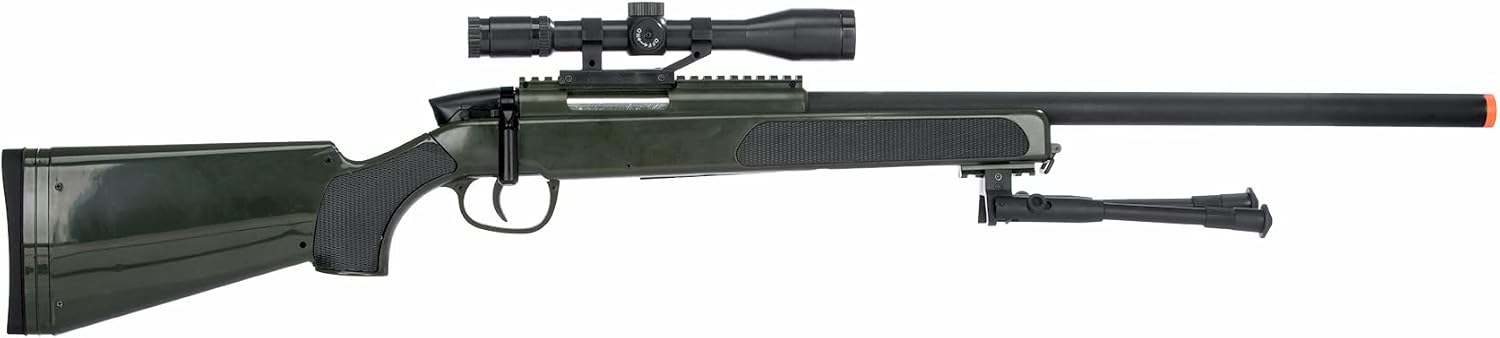 420 FPS Durable Polymer MK51 Bolt Action Airsoft Sniper Rifle Full Metal Bolt w/Scope