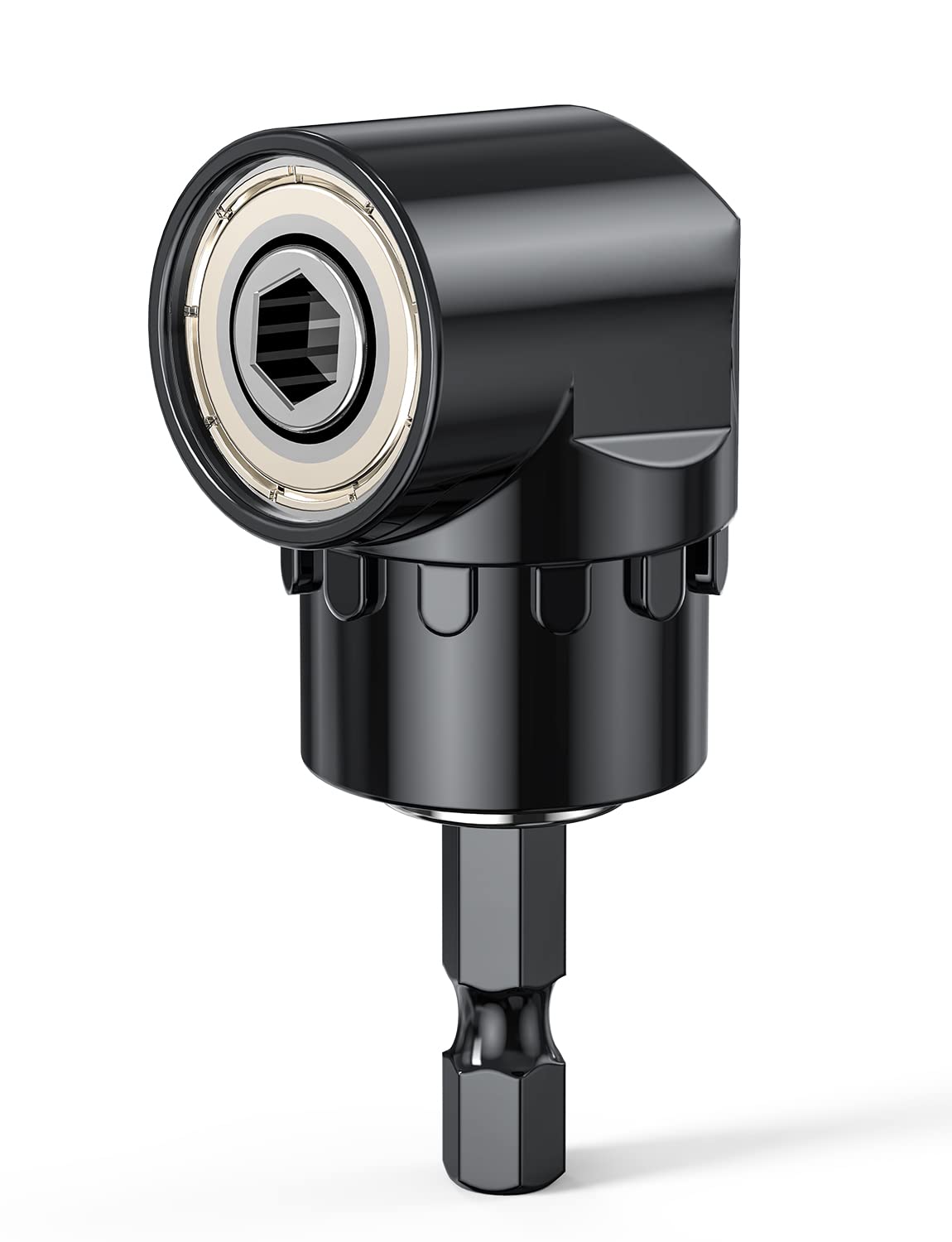 Mellbree 105° Winkelschrauber, Winkelaufsatz für Akkuschrauber mit 1/4-Zoll Schnellwechsel und Magnetischen Bithalter Multifunktions Winkel Bithalter, kompatibel mit Bosch und Makita Akkuschrauber