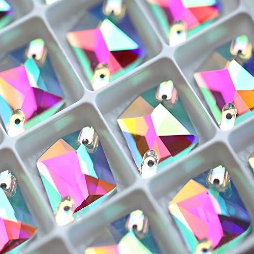 Irregular Cosmic Shape Crystal AB Sew On Rhinestones Flat Back Crystals Sewing Rhinestones Crystals Stone (AB, 17x21mm)