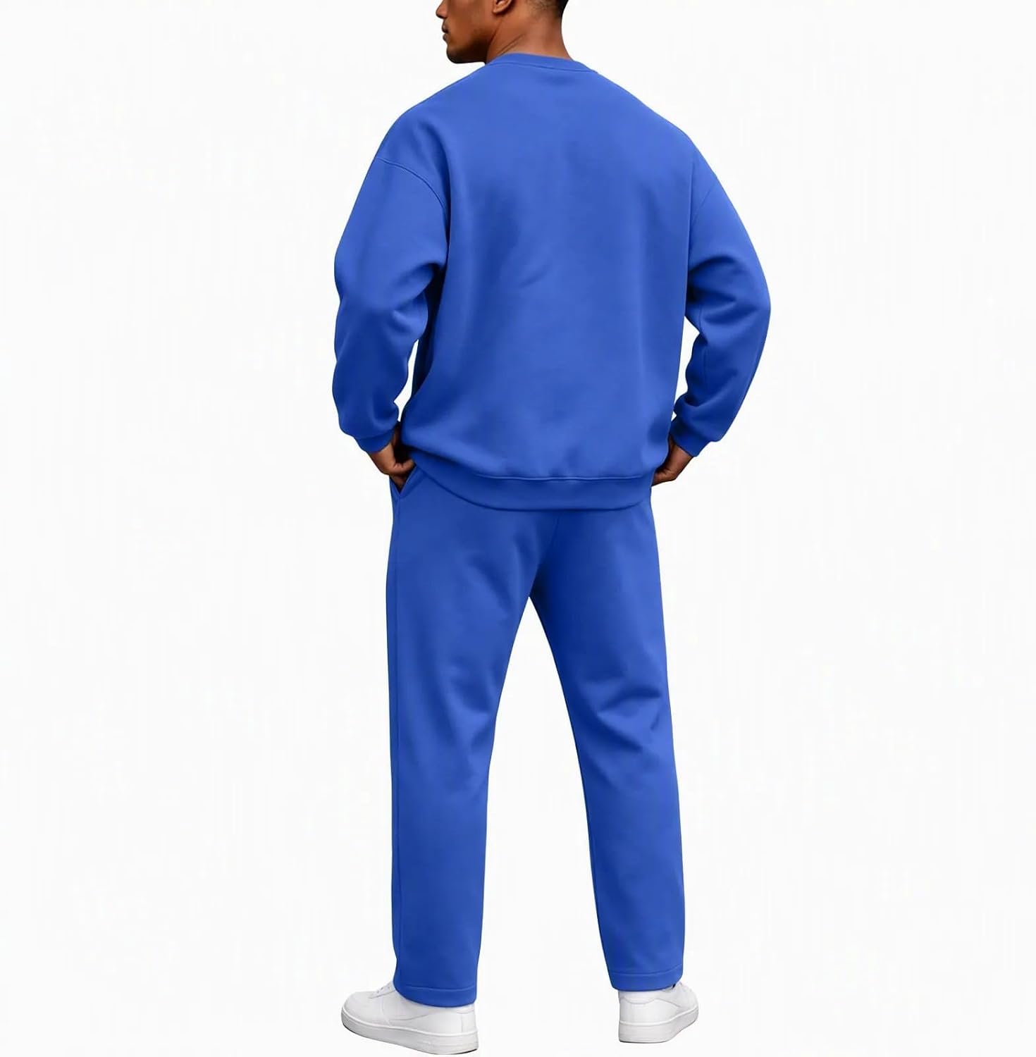 Men's Crewneck Sweatshirt Set Relaxed Fit 2 Piece Jogger Tracksuit