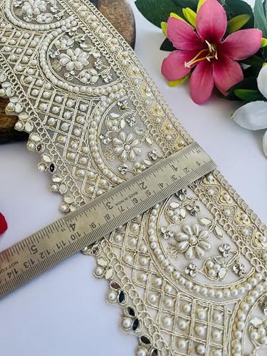 Encaje de perlas y cristales para restaurar y adornar vestidos 4
