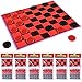 Gamie Checkers Board Game for Kids, Set of 6, Classic Checkers with Red and Black Pieces, Fun Travel Games for Kids and Adults, Cool Birthday Party Favors and Goodie Bag Fillers