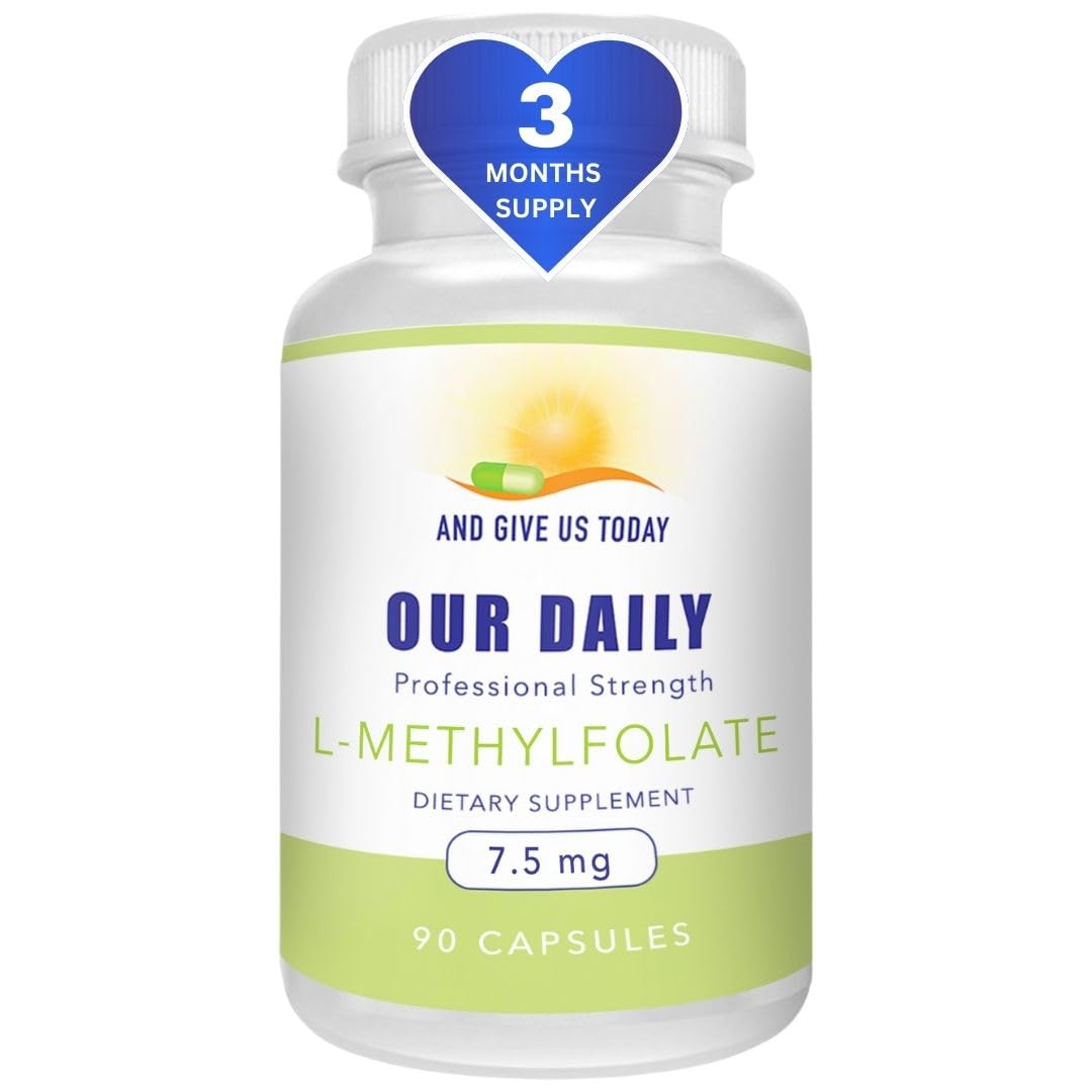 AND GIVE US TODAY OUR DAILY Vites L-Methylfolate 7.5 mg / 7500 mcg Maximum Strength Active Folate, 5-MTHF, Filler Free, Gluten Free, Non-GMO, Vegetarian Capsules 90 Count (3 Month Supply) (90)