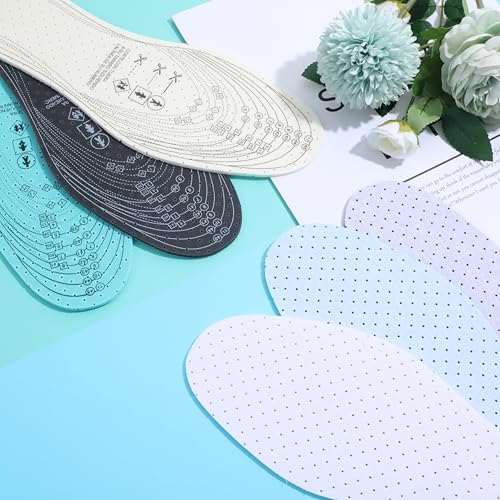Image of 3Pairs Breathable Insoles for Women, Breathable Cloud Soles for Women, Cutable Double-Layer Latex Foam Replacement Insoles, Men 7-11 Woman 2-8(White Grey Green)