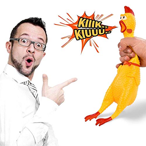 Image of Sage Square Hilarious 32cm Squeaking Screaming Chicken Toy for Kids, Silly Squeezing & Squawking Novelty Gift Idea � Vibrant Colors & Wacky Design