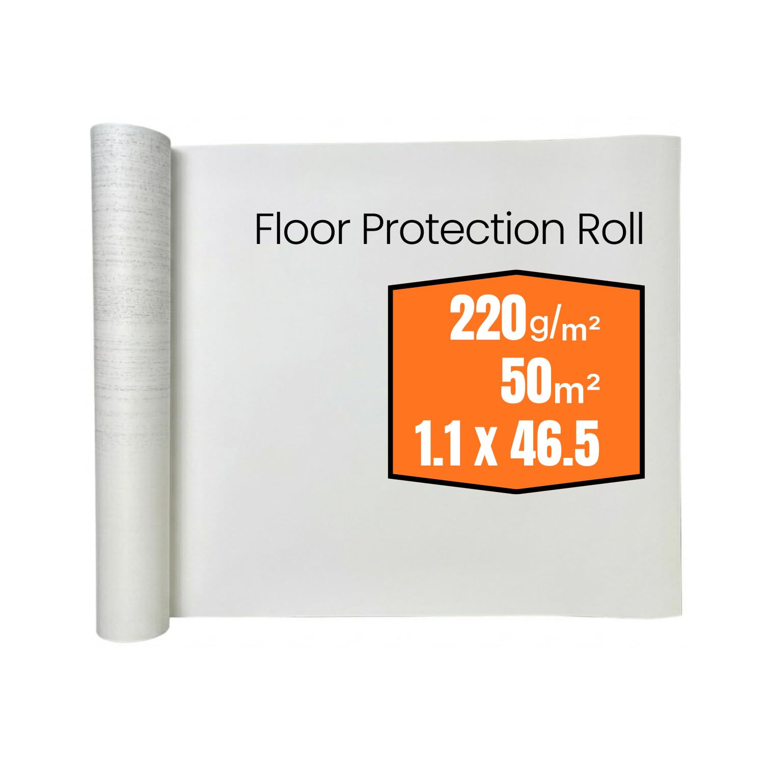 Protection bâche sol chantier 50 m² – Rouleau film protection peinture – Bâche protection sol imperméable double face – Couverture sol rénovation ultra résistante 220 g/m²