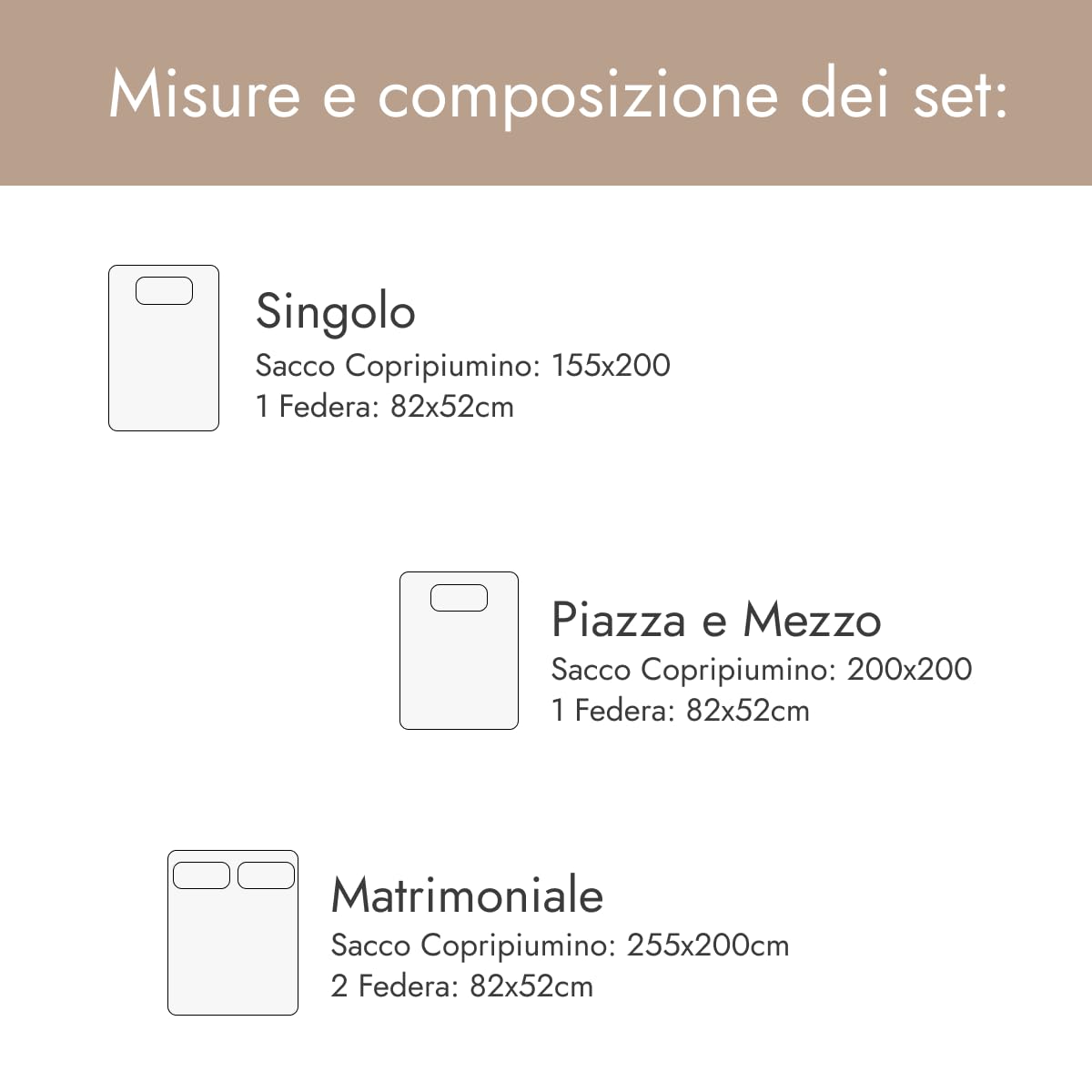 INTRECCI HOME Parure Copripiumino Matrimoniale, in Puro Cotone, Sacco Copripiumino 255x200 cm + 2 Federe 52x82 cm, Made in Italy, Elegante e Confortevole, Morbidezza Suprema